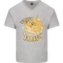 Weirdy Beardy Funny Bearded Dragon Mens V-Neck Cotton T-Shirt Sports Grey