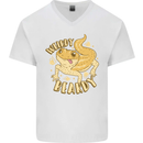 Weirdy Beardy Funny Bearded Dragon Mens V-Neck Cotton T-Shirt White