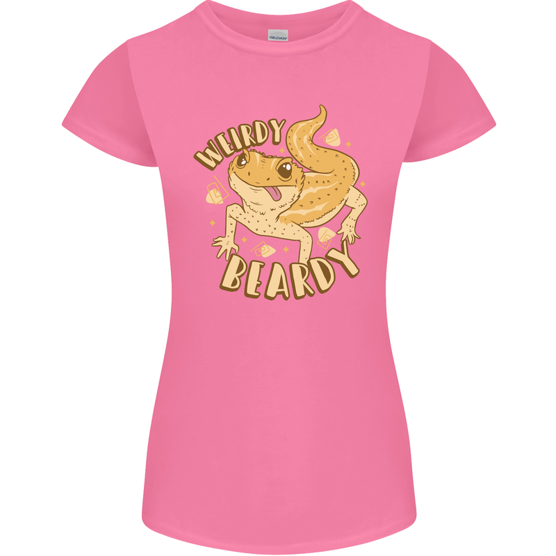 Weirdy Beardy Funny Bearded Dragon Womens Petite Cut T-Shirt Azalea