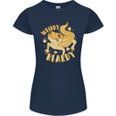Weirdy Beardy Funny Bearded Dragon Womens Petite Cut T-Shirt Navy Blue