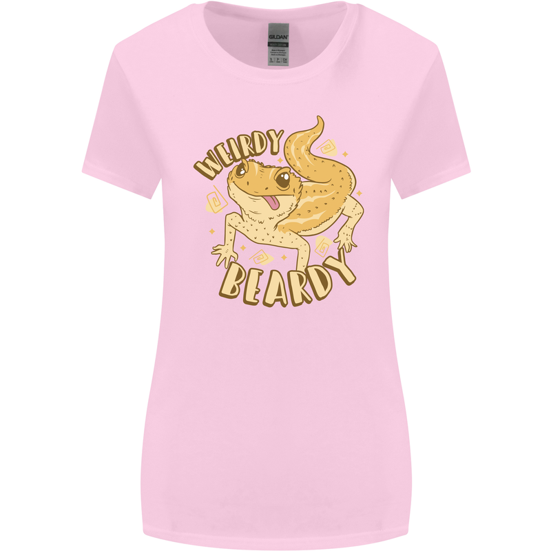Weirdy Beardy Funny Bearded Dragon Womens Wider Cut T-Shirt Light Pink