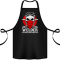 Welder Dad Funny Welding Skull Cotton Apron 100% Organic Black