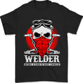 Welder Dad Funny Welding Skull Mens T-Shirt 100% Cotton Black