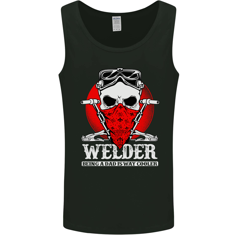 Welder Dad Funny Welding Skull Mens Vest Tank Top Black
