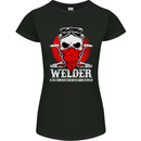 Welder Dad Funny Welding Skull Womens Petite Cut T-Shirt Black