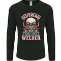 Welder Son Funny Welding Skull Mom Mens Long Sleeve T-Shirt Black