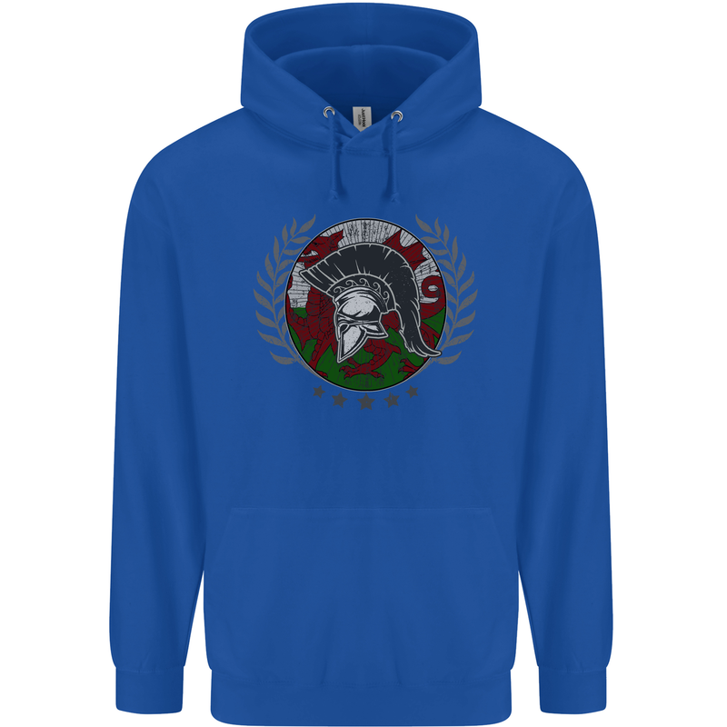 Welsh Bodybuilding Flag Gym Training Wales Childrens Kids Hoodie Royal Blue