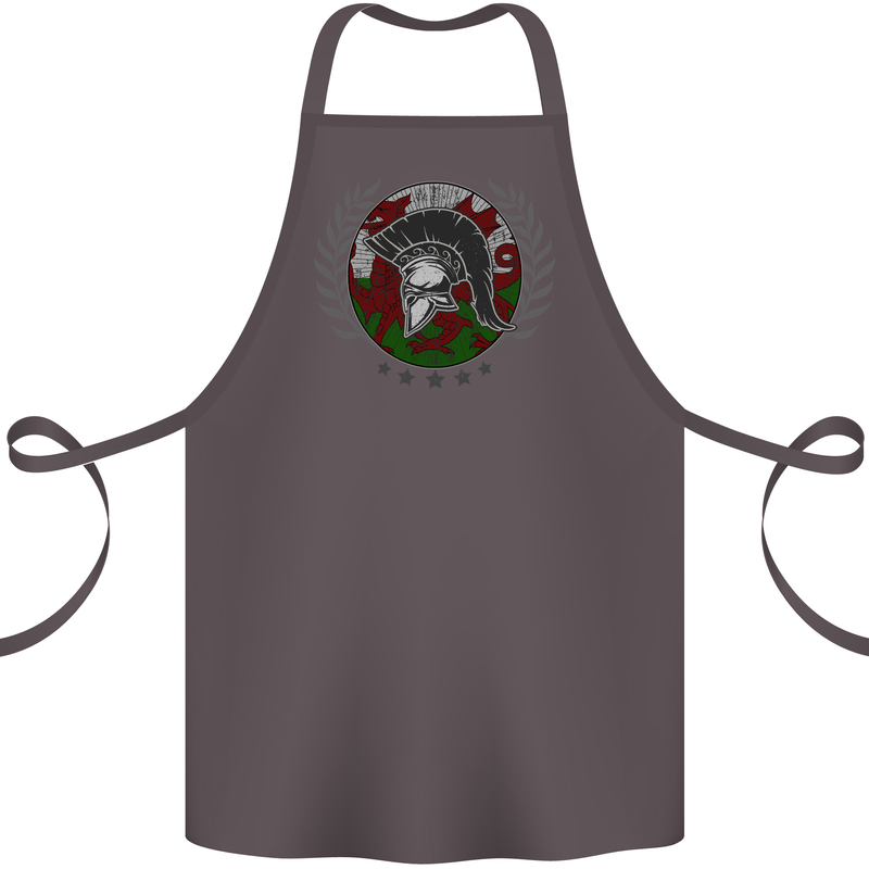 Welsh Bodybuilding Flag Gym Training Wales Cotton Apron 100% Organic Dark Grey