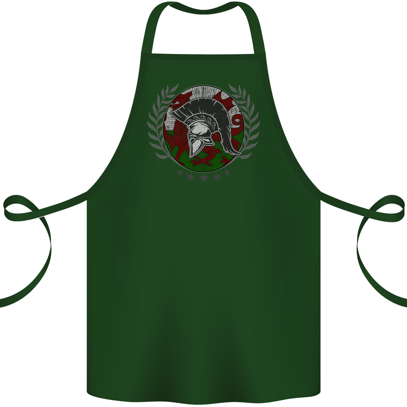 Welsh Bodybuilding Flag Gym Training Wales Cotton Apron 100% Organic Forest Green