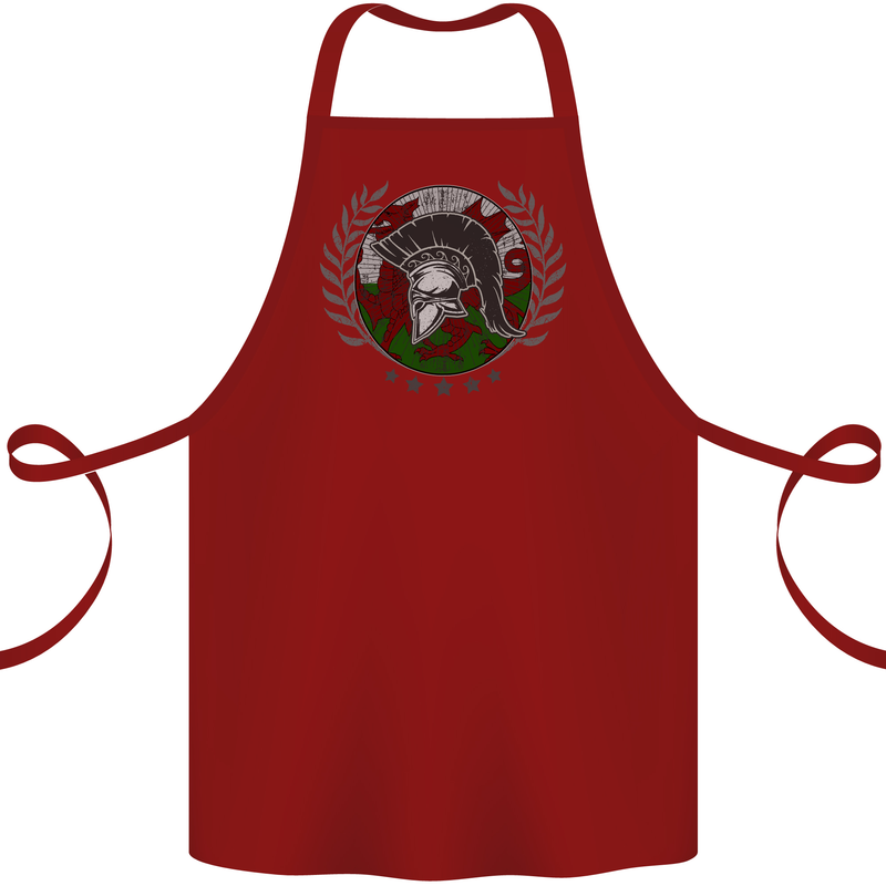 Welsh Bodybuilding Flag Gym Training Wales Cotton Apron 100% Organic Maroon