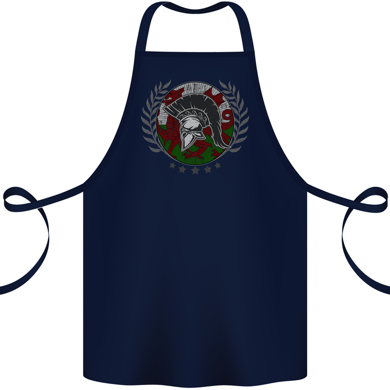 Welsh Bodybuilding Flag Gym Training Wales Cotton Apron 100% Organic Navy Blue