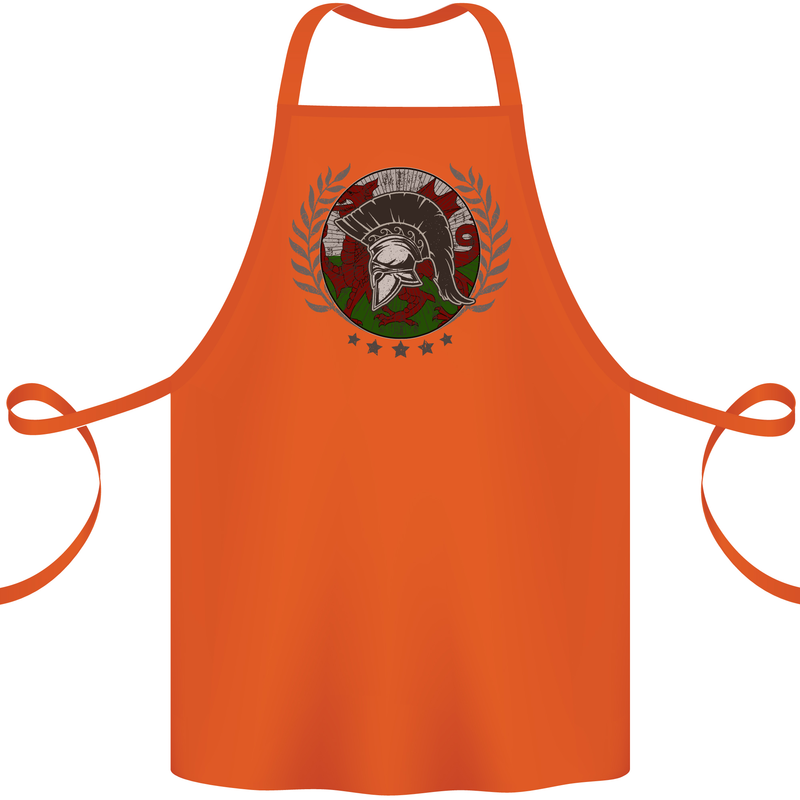Welsh Bodybuilding Flag Gym Training Wales Cotton Apron 100% Organic Orange