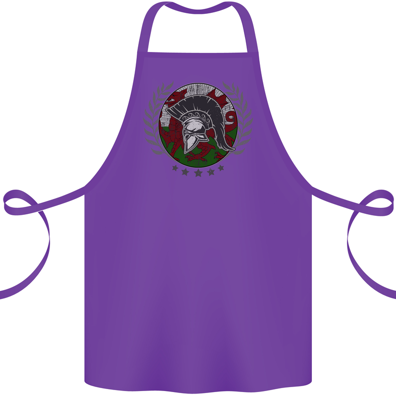 Welsh Bodybuilding Flag Gym Training Wales Cotton Apron 100% Organic Purple