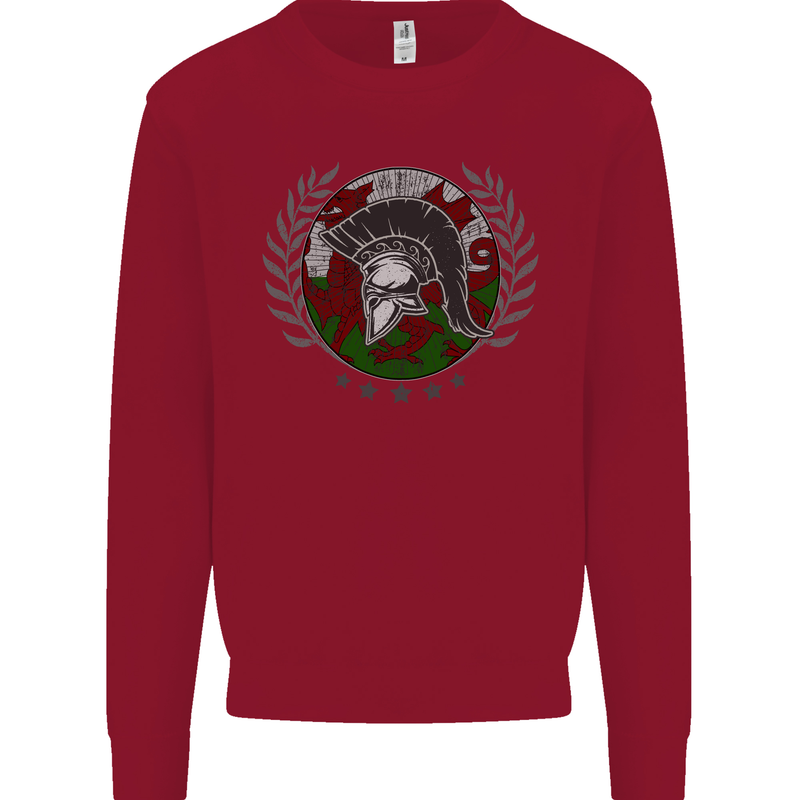 Welsh Bodybuilding Flag Gym Training Wales Kids Sweatshirt Jumper Red