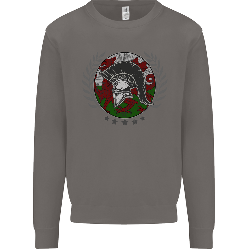 Welsh Bodybuilding Flag Gym Training Wales Mens Sweatshirt Jumper Charcoal