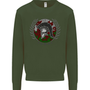 Welsh Bodybuilding Flag Gym Training Wales Mens Sweatshirt Jumper Forest Green