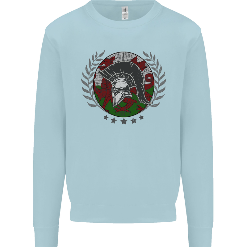 Welsh Bodybuilding Flag Gym Training Wales Mens Sweatshirt Jumper Light Blue