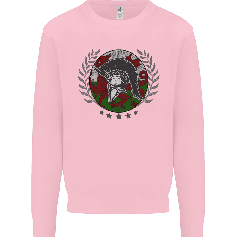 Welsh Bodybuilding Flag Gym Training Wales Mens Sweatshirt Jumper Light Pink