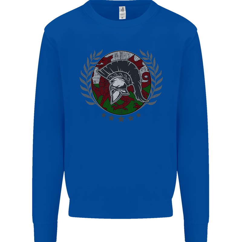 Welsh Bodybuilding Flag Gym Training Wales Mens Sweatshirt Jumper Royal Blue