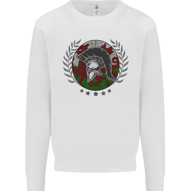 Welsh Bodybuilding Flag Gym Training Wales Mens Sweatshirt Jumper White