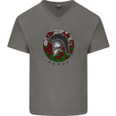 Welsh Bodybuilding Flag Gym Training Wales Mens V-Neck Cotton T-Shirt Charcoal