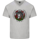 Welsh Bodybuilding Flag Gym Training Wales Mens V-Neck Cotton T-Shirt Sports Grey