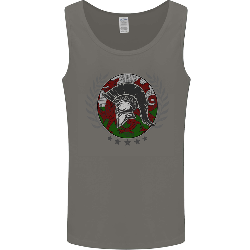 Welsh Bodybuilding Flag Gym Training Wales Mens Vest Tank Top Charcoal