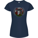 Welsh Bodybuilding Flag Gym Training Wales Womens Petite Cut T-Shirt Navy Blue
