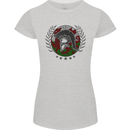 Welsh Bodybuilding Flag Gym Training Wales Womens Petite Cut T-Shirt Sports Grey