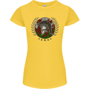 Welsh Bodybuilding Flag Gym Training Wales Womens Petite Cut T-Shirt Yellow