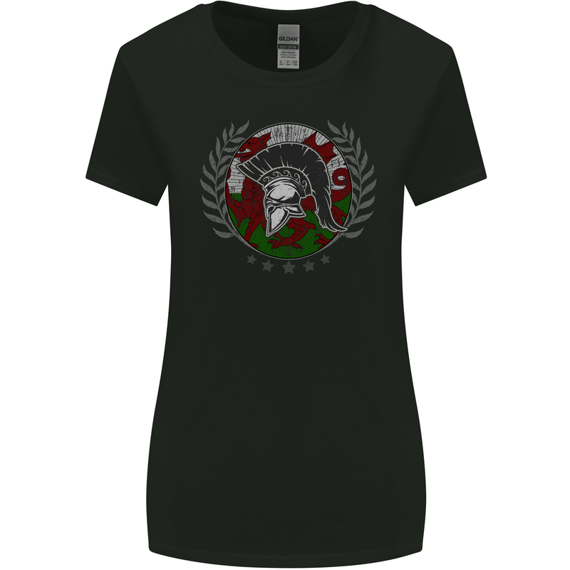 Welsh Bodybuilding Flag Gym Training Wales Womens Wider Cut T-Shirt Black