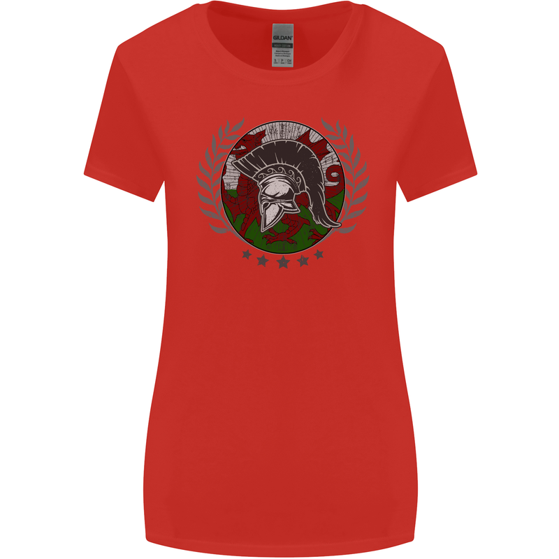 Welsh Bodybuilding Flag Gym Training Wales Womens Wider Cut T-Shirt Red