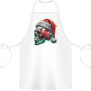 Welsh Christmas Skull Xmas Wales Flag Biker Rugby Cotton Apron 100% Organic White
