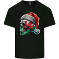 Welsh Christmas Skull Xmas Wales Flag Biker Rugby Kids T-Shirt Childrens Black