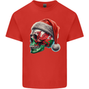 Welsh Christmas Skull Xmas Wales Flag Biker Rugby Kids T-Shirt Childrens Red
