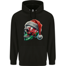 Welsh Christmas Skull Xmas Wales Flag Biker Rugby Mens 80% Cotton Hoodie Black