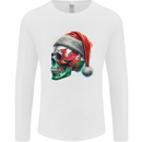 Welsh Christmas Skull Xmas Wales Flag Biker Rugby Mens Long Sleeve T-Shirt White