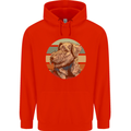 Welsh Terrier Dog Mens 80% Cotton Hoodie Bright Red