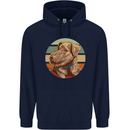 Welsh Terrier Dog Mens 80% Cotton Hoodie Navy Blue