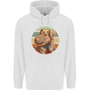 Welsh Terrier Dog Mens 80% Cotton Hoodie White