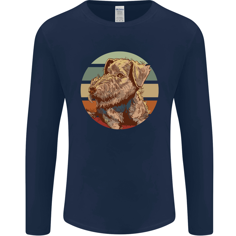 Welsh Terrier Dog Mens Long Sleeve T-Shirt Navy Blue
