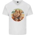 Welsh Terrier Dog Mens V-Neck Cotton T-Shirt White