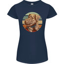 Welsh Terrier Dog Womens Petite Cut T-Shirt Navy Blue