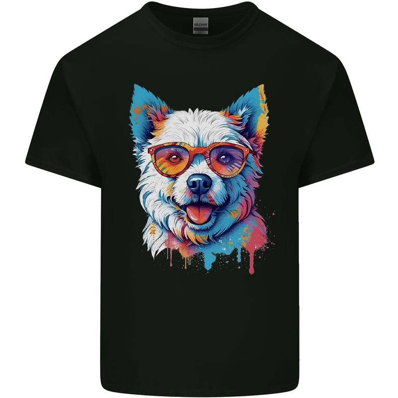 West Highland Terrier Westie Dog Mens Cotton T-Shirt Tee Top Black