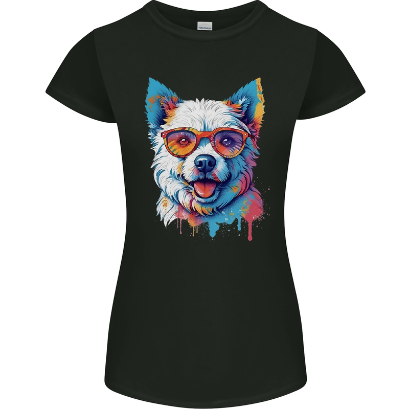 West Highland Terrier Westie Dog Womens Petite Cut T-Shirt Black