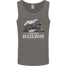 Western Railway Locomotive Train Trainspotting Mens Vest Tank Top Charcoal
