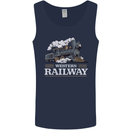 Western Railway Locomotive Train Trainspotting Mens Vest Tank Top Navy Blue