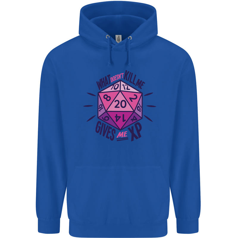 What Doesn't Kill Me Funny Role Play Games Dice Mens 80% Cotton Hoodie Royal Blue