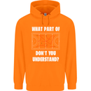 What Part of Hockey Dont You Understand Ice Childrens Kids Hoodie Orange