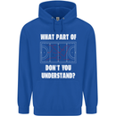 What Part of Hockey Dont You Understand Ice Childrens Kids Hoodie Royal Blue